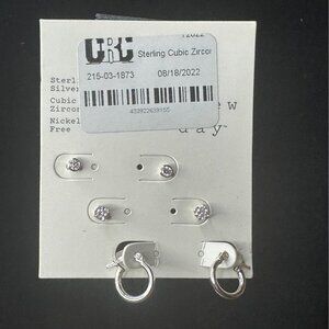 Sterling Silver & Cubic Zirconia 3 pc. Earring Set-Silver-a new day